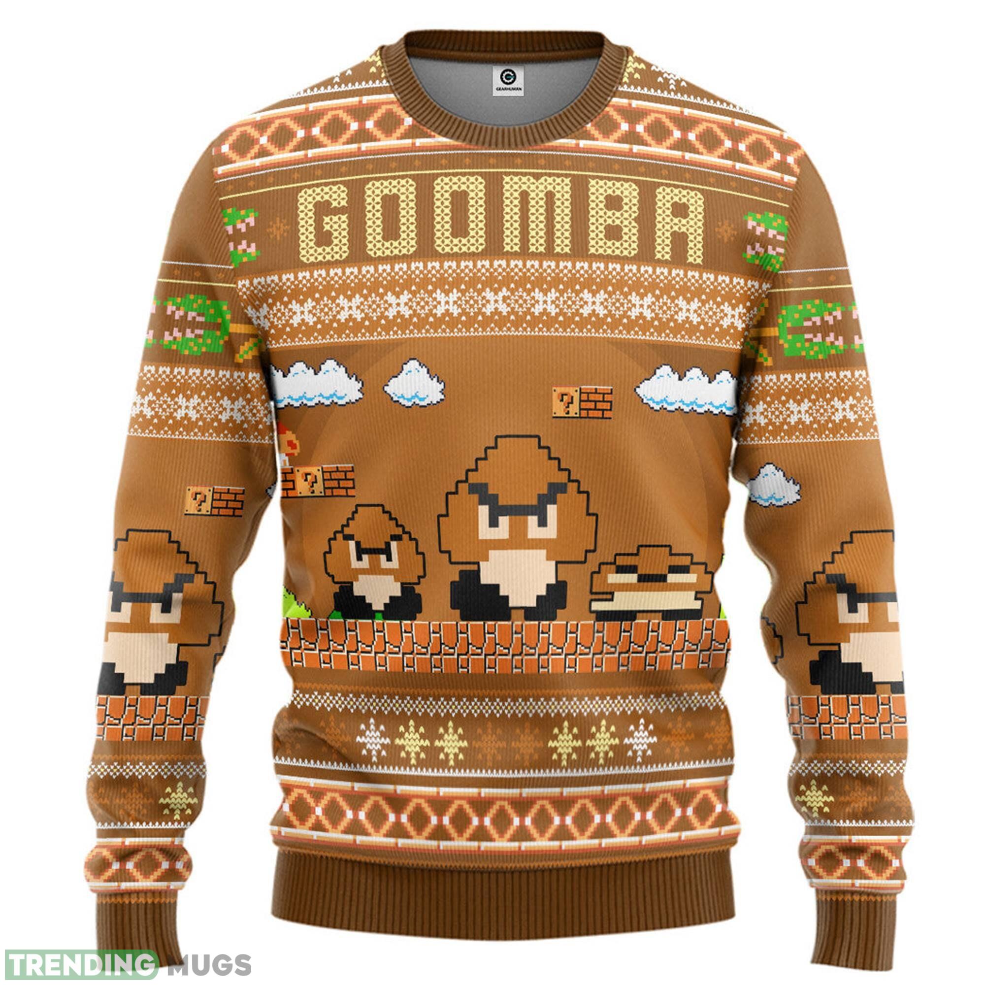Super Mario Goomba Ugly Super Mario Luigi Ugly Sweater Bowser Mario Bros Video Game Xmas 3D Sweater Super Mario Goomba Ugly Super Mario Luigi Ugly Sweater Bowser Mario Bros Video Game Xmas 3D Sweater