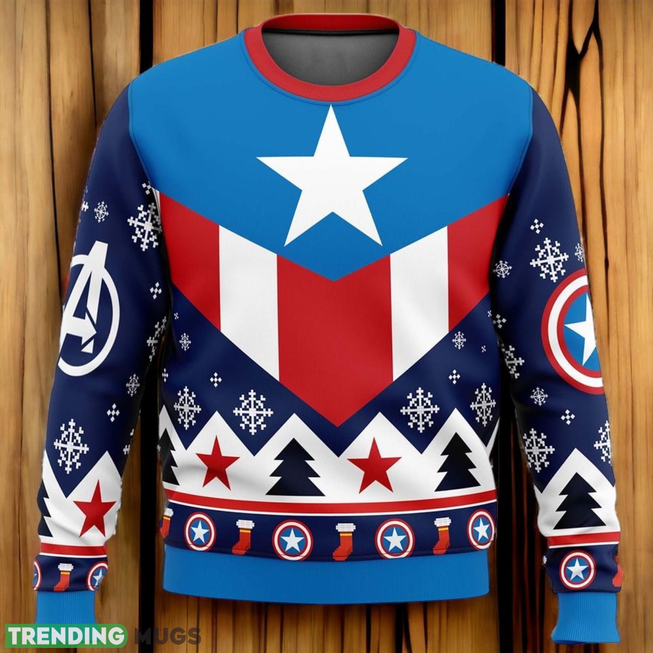 Superhero Ugly Christmas Sweater, US Captian Hero Sweatshirt Product Photo 1 Superhero Ugly Christmas Sweater, US Captian Hero Sweatshirt Product Photo 1