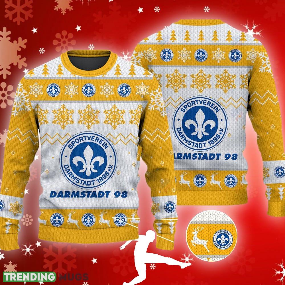 SV Darmstadt 98 Big Logo Ugly Christmas Tree Yellow Sweater AOP Gift For Fans - SV Darmstadt 98 Big Logo Ugly Snowflakes Reindeer Yellow Sweater AOP Gift For Fans SV Darmstadt 98 Big Logo Ugly Christmas Tree Yellow Sweater AOP Gift For Fans - SV Darmstadt 98 Big Logo Ugly Snowflakes Reindeer Yellow Sweater AOP Gift For Fans