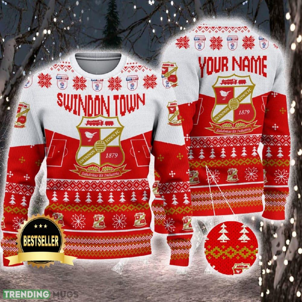 Swindon Town Ugly Christmas Sweater Logo Custom Name Gift Fans - Swindon Town Ugly Christmas Sweater Logo Custom Name Gift Fans Swindon Town Ugly Christmas Sweater Logo Custom Name Gift Fans - Swindon Town Ugly Christmas Sweater Logo Custom Name Gift Fans
