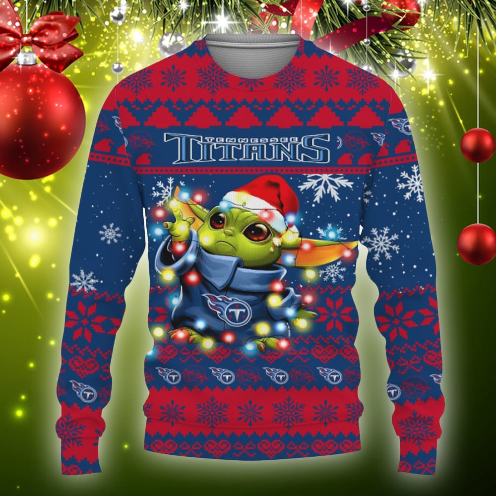 Tennessee Titans Baby Yoda Star Wars Sports Football American Knitted Christmas 3D Sweater Gift Holidays - 061123-091739
