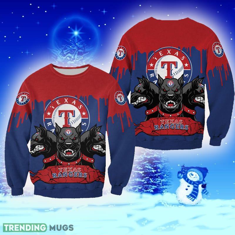 Texas Rangers 3 Heads Cerberus Ugly Sweater For Men And Women Gift Fans Christmas - Texas Rangers 3 Heads Cerberus Ugly Sweater For Men And Women Gift Fans Christmas Texas Rangers 3 Heads Cerberus Ugly Sweater For Men And Women Gift Fans Christmas - Texas Rangers 3 Heads Cerberus Ugly Sweater For Men And Women Gift Fans Christmas