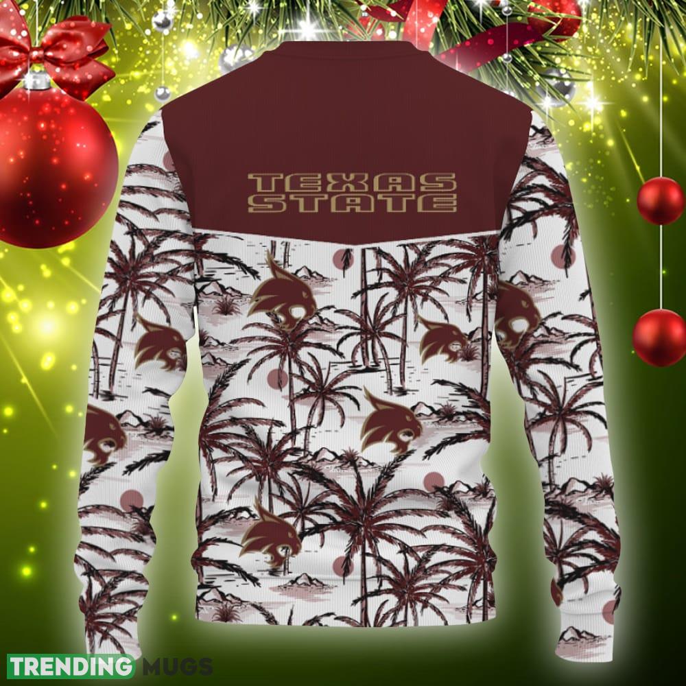 Texas State Bobcats Champions Sports Coconut Patterns 2023 Ugly Xmas Sweater AOP Gift Holidays 3D Sweater Texas State Bobcats Champions Sports Coconut Patterns 2023 Ugly Xmas Sweater AOP Gift Holidays 3D Sweater
