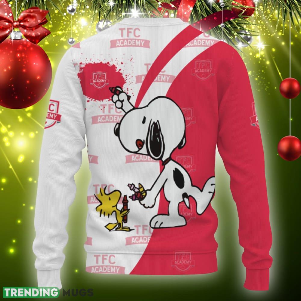 TFC Academy Snoopy Cute Heart American Sports Team Knitted Christmas Sweater Gift Holidays 3D Sweater TFC Academy Snoopy Cute Heart American Sports Team Knitted Christmas Sweater Gift Holidays 3D Sweater