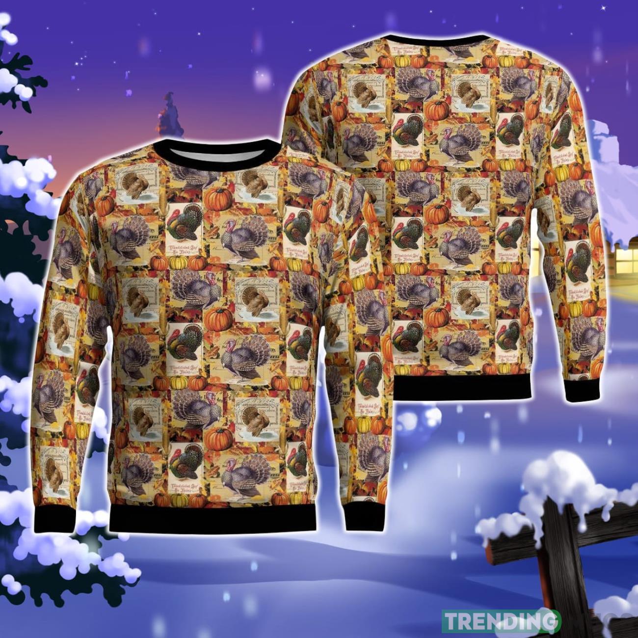 Thanksgiving Turkey Christmas Ugly Sweater Product Photo 1 Thanksgiving Turkey Christmas Ugly Sweater Product Photo 1