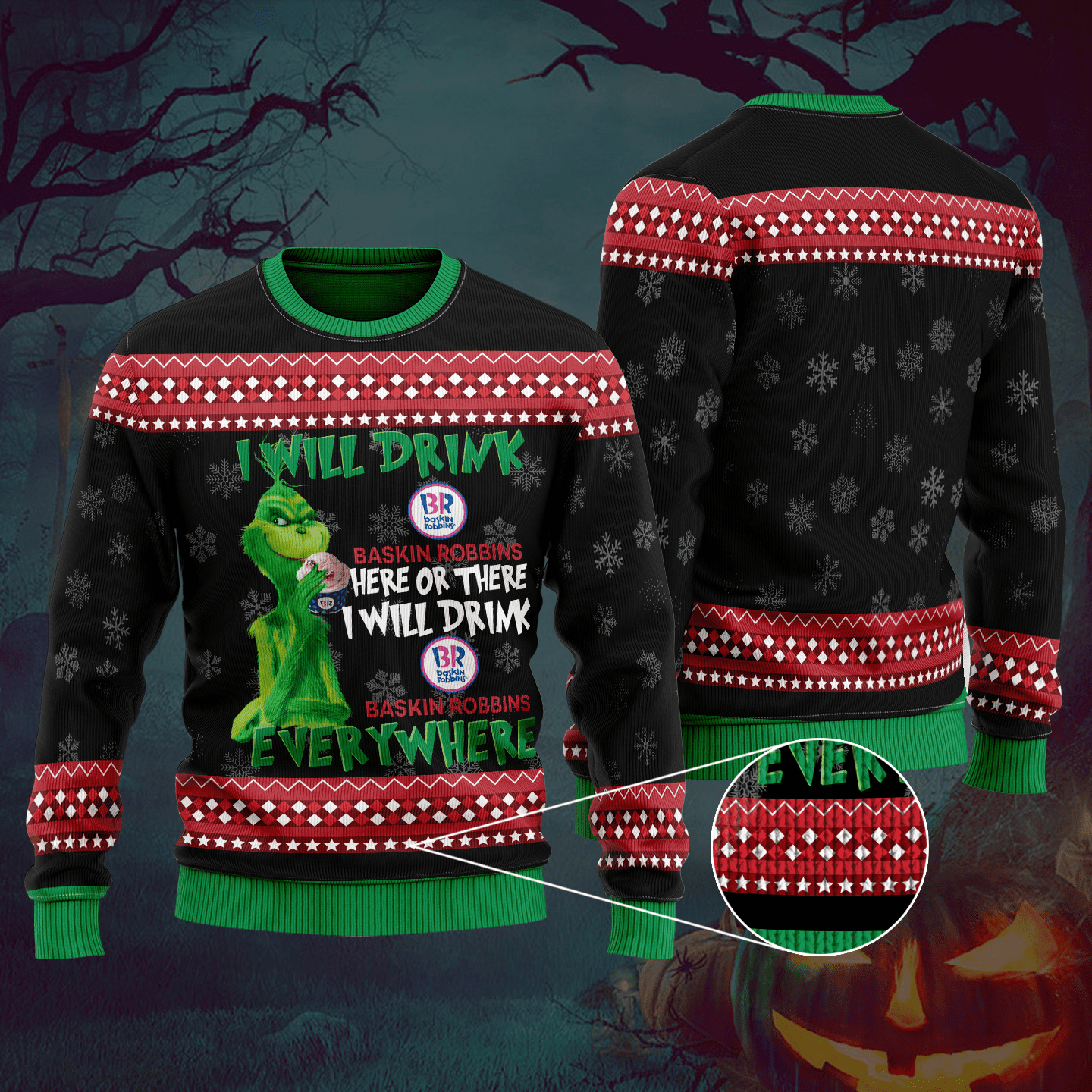 The Grinch I Will Drink Here Or There I Will Drink Baskin Robbins Everywhere Ugly Christmas Sweater Hoodie All Over Printed Gift for the holidays - 231123-095657 The Grinch I Will Drink Here Or There I Will Drink Baskin Robbins Everywhere Ugly Christmas Sweater Hoodie All Over Printed Gift for the holidays - 231123-095657