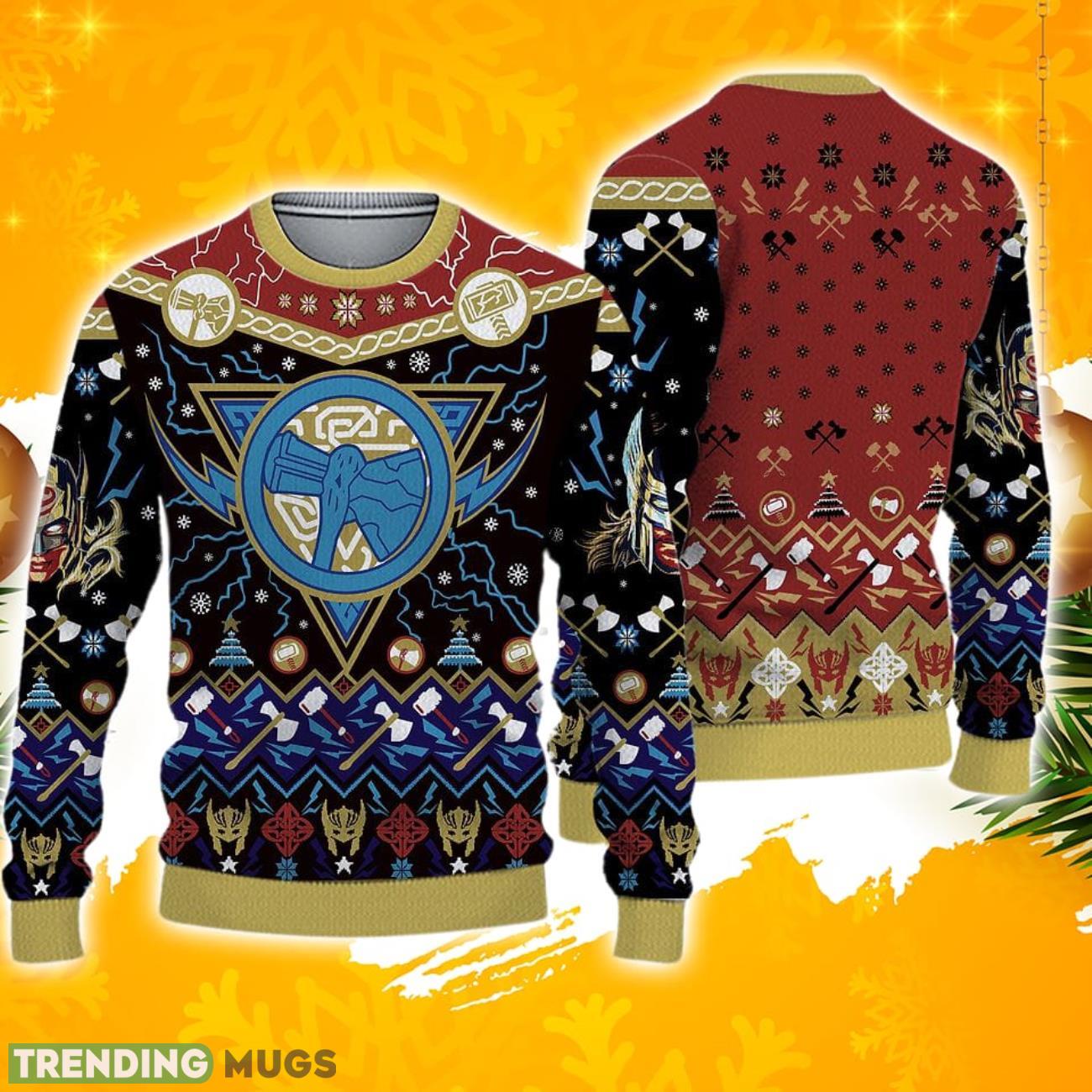 Thor Love And Thunder Ugly Christmas Sweater Product Photo 1 Thor Love And Thunder Ugly Christmas Sweater Product Photo 1