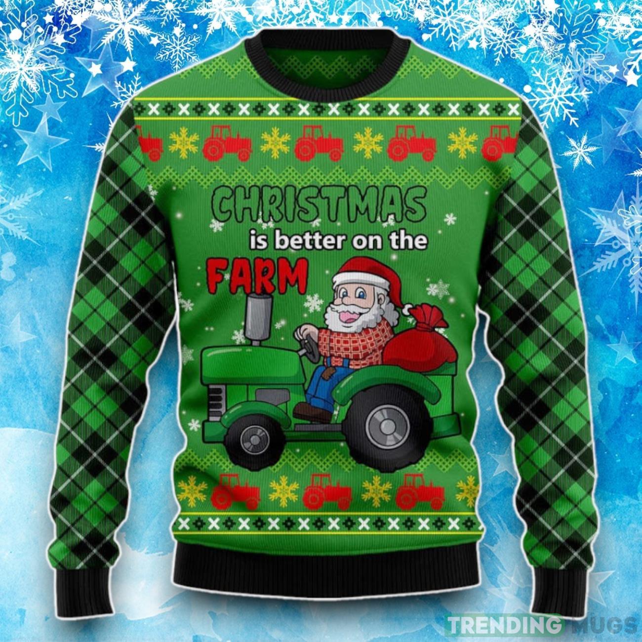 Tractor Santa Ugly Christmas Sweater Product Photo 1