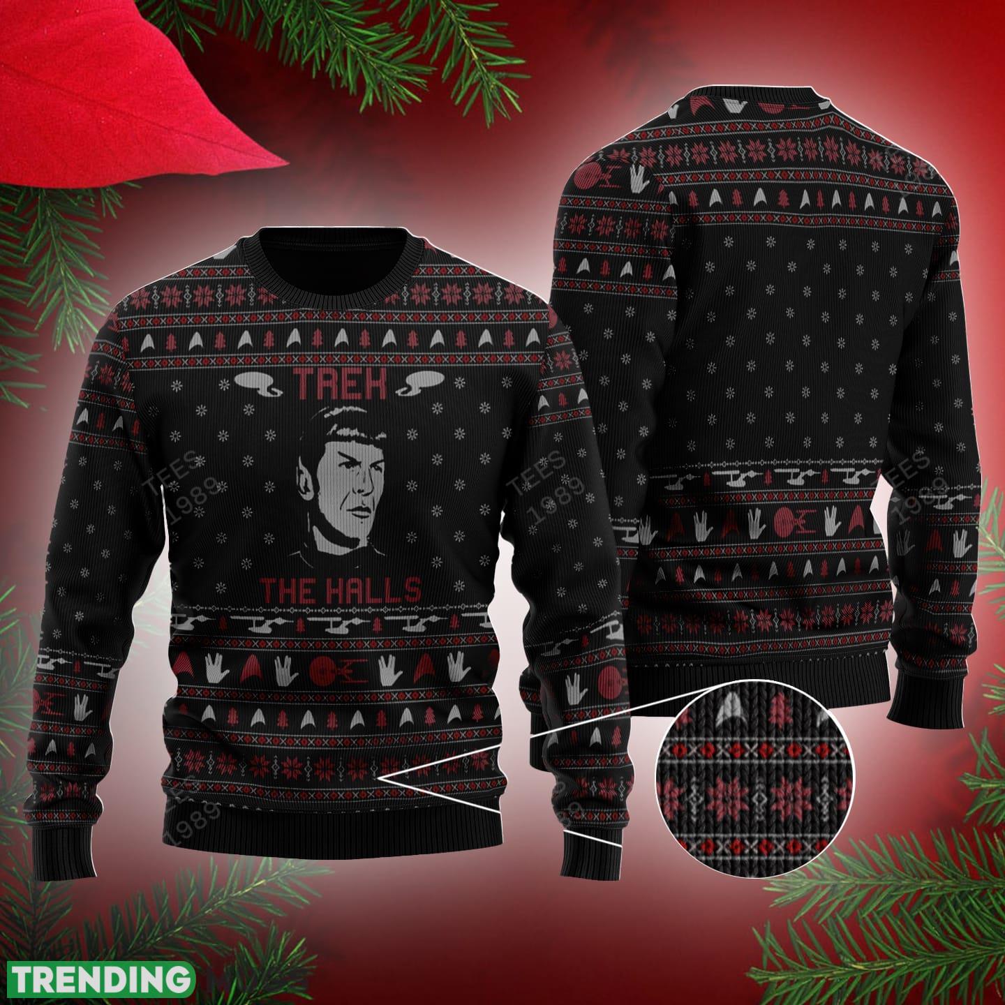 TREK THE HALLS Ugly Christmas 3D Sweater For Men And Women - TREK THE HALLS Ugly Christmas 3D Sweater For Men And Women TREK THE HALLS Ugly Christmas 3D Sweater For Men And Women - TREK THE HALLS Ugly Christmas 3D Sweater For Men And Women