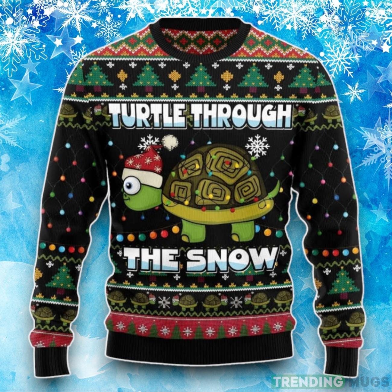 Turtle Through Snow Ugly Knitted Christmas Ugly Sweater Product Photo 1 Turtle Through Snow Ugly Knitted Christmas Ugly Sweater Product Photo 1