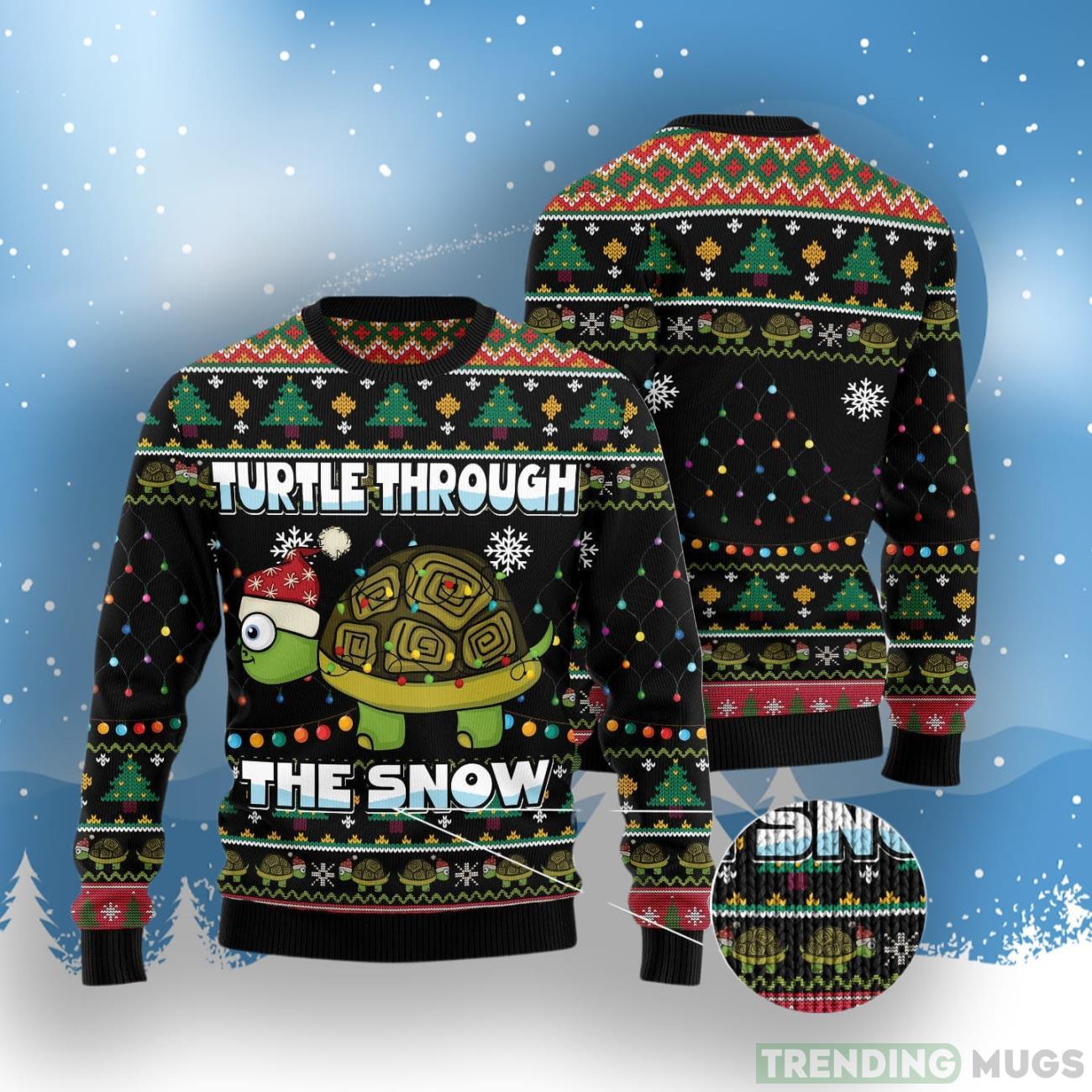 Turtle Through The Snow Ugly Christmas Sweater 3D Sweater Turtle Through The Snow Ugly Christmas Sweater 3D Sweater