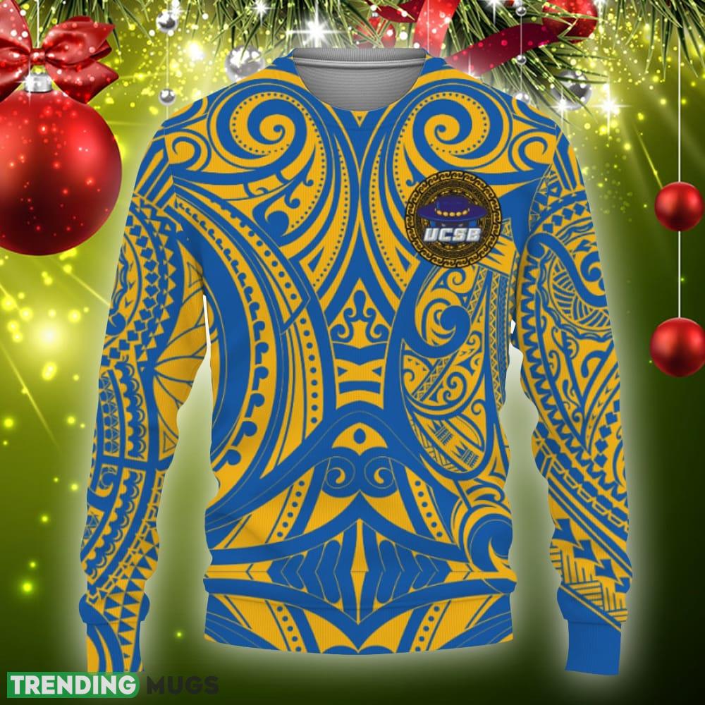 UC Santa Barbara Gauchos Polynesian Tattoo Mix Teams Ugly Christmas Sweater Gift Holidays - UC Santa Barbara Gauchos Polynesian Tattoo Mix Teams-3D Sweatshirt_3