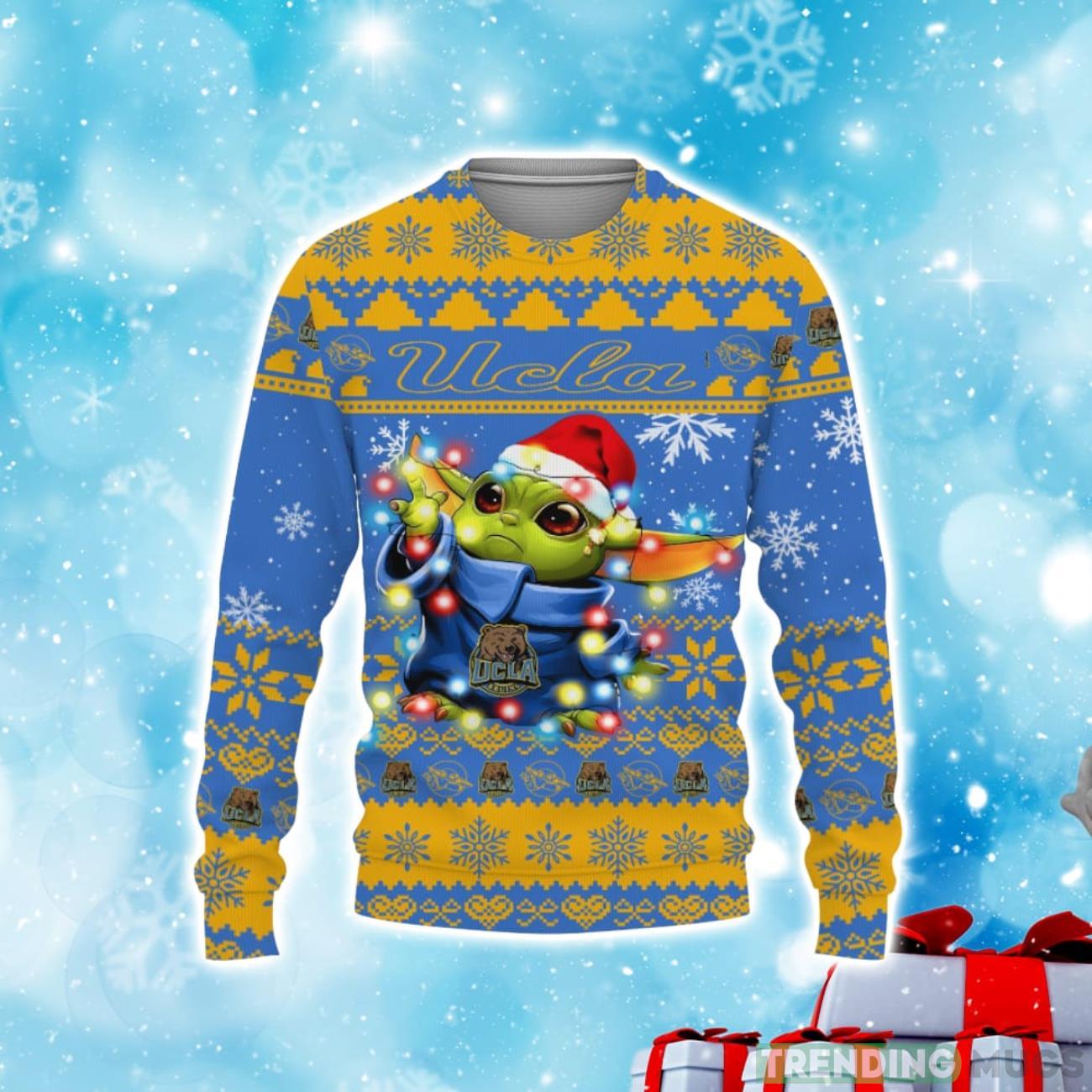 UCLA Bruins Baby Yoda Star Wars Sports Football American Ugly Christmas Sweater Product Photo 1 UCLA Bruins Baby Yoda Star Wars Sports Football American Ugly Christmas Sweater Product Photo 1