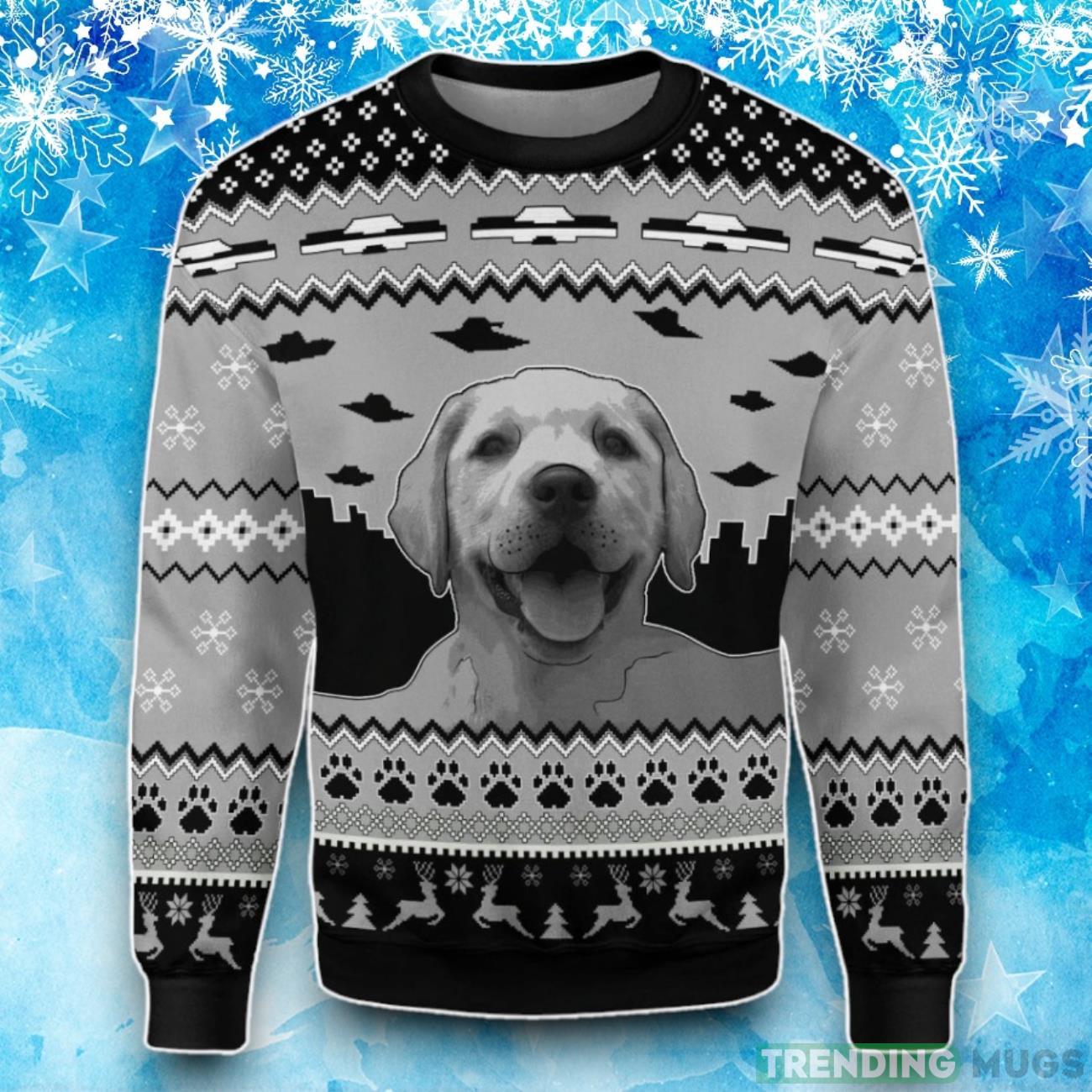 UFO Happy Dog For Unisex Ugly Christmas Sweater Product Photo 1