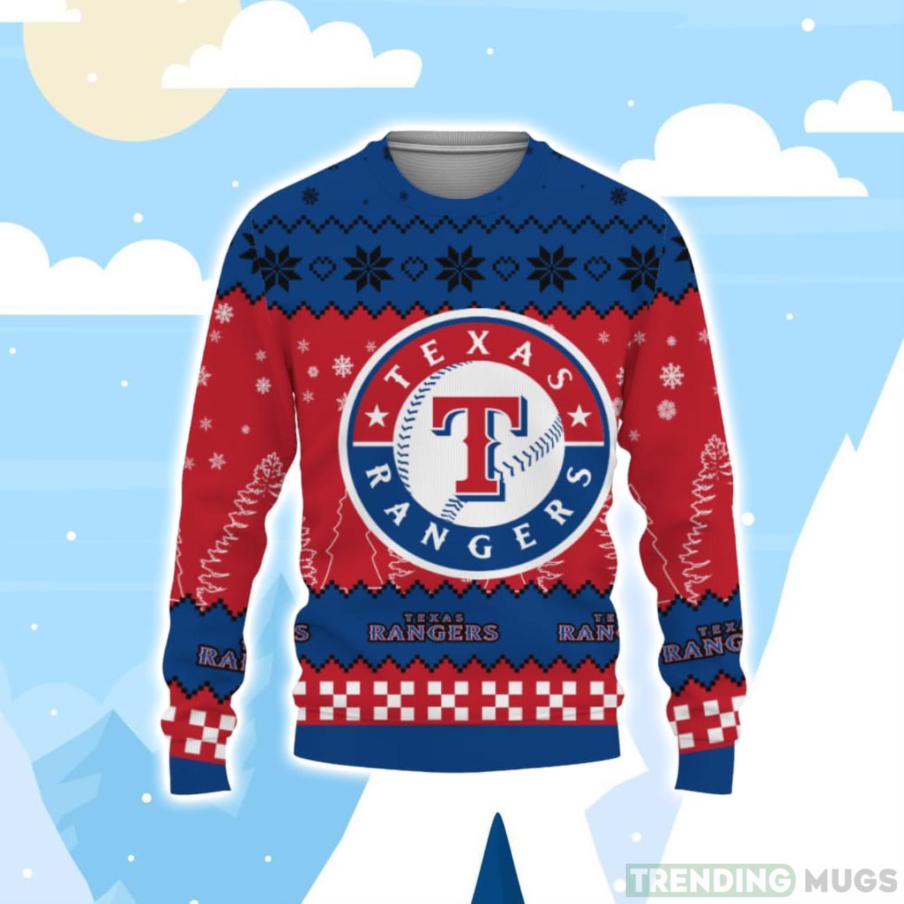 Ugly Christmas Sweater Snow Team Logo Texas Rangers Unisex Gifts For Fan Product Photo 1 Ugly Christmas Sweater Snow Team Logo Texas Rangers Unisex Gifts For Fan Product Photo 1