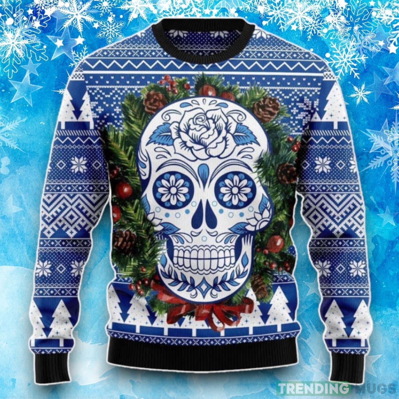 Unique Sugar Skull Ugly Christmas Sweater For Men & Women Product Photo 1