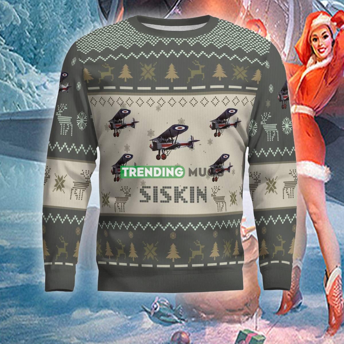 US Air Force Armstrong Whitworth Siskin Aircraft Ugly Christmas Sweater Gift For Men Women 3D Sweater US Air Force Armstrong Whitworth Siskin Aircraft Ugly Christmas Sweater Gift For Men Women 3D Sweater