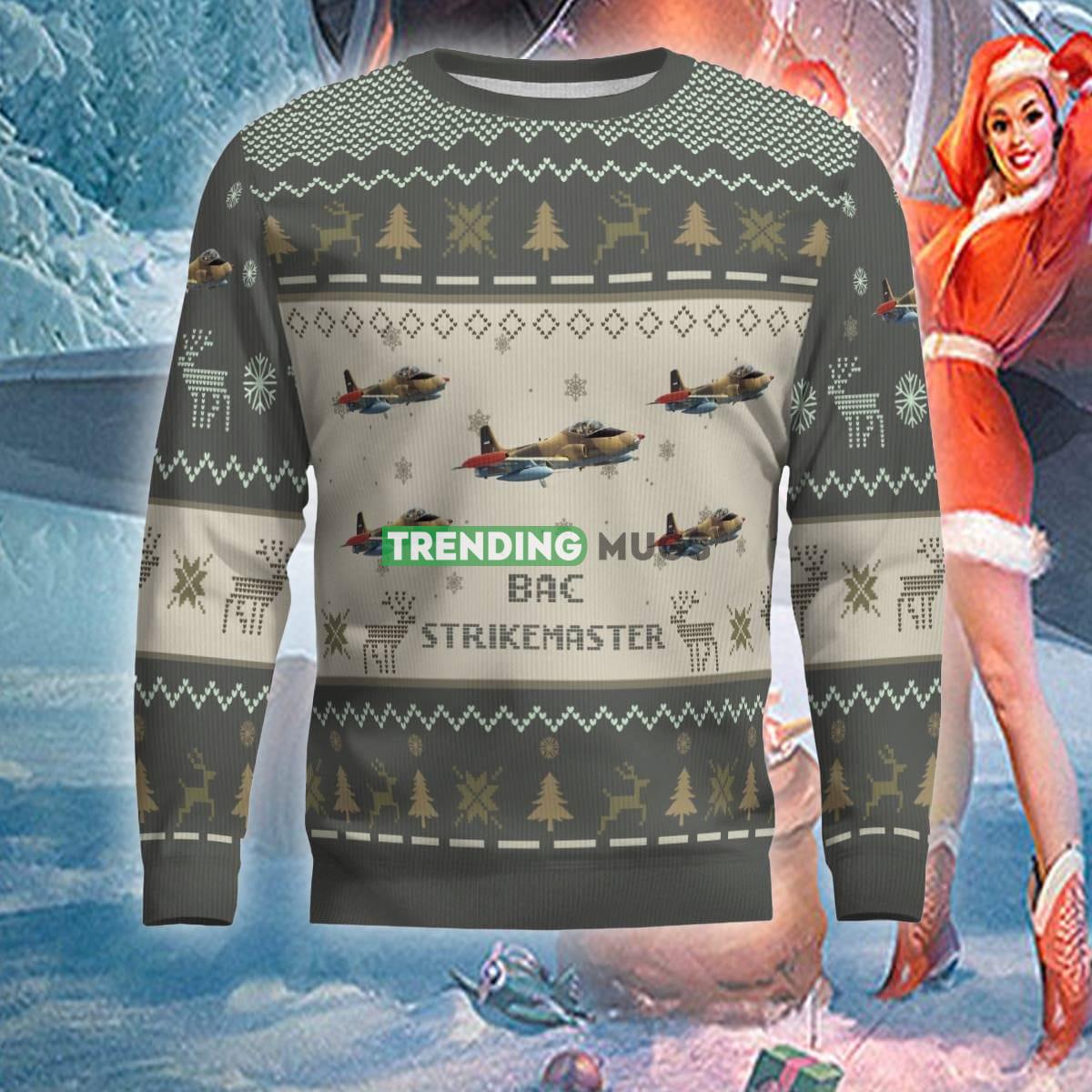 US Air Force BAC Strikemaster Aircraft Ugly Xmas Sweater Gift For Men Women 3D Sweater US Air Force BAC Strikemaster Aircraft Ugly Xmas Sweater Gift For Men Women 3D Sweater