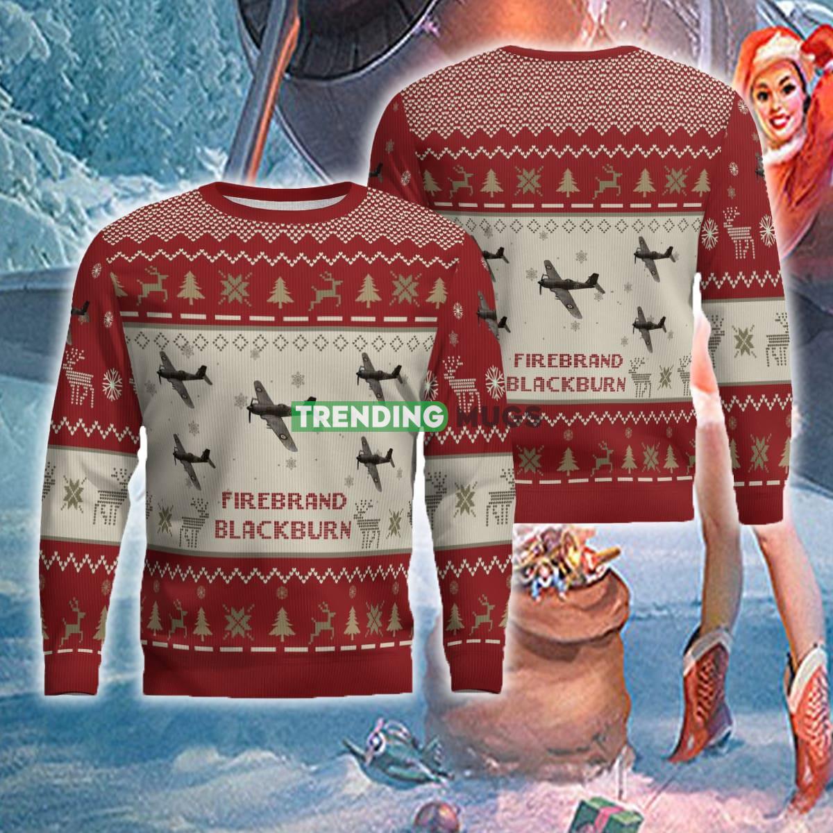 US Air Force Blackburn Firebrand Aircraft Red Knitted Xmas Sweater AOP Gift For Men Women - Blackburn Firebrand Aircraft Ugly Christmas Sweater US Air Force Red Photo 1 US Air Force Blackburn Firebrand Aircraft Red Knitted Xmas Sweater AOP Gift For Men Women - Blackburn Firebrand Aircraft Ugly Christmas Sweater US Air Force Red Photo 1