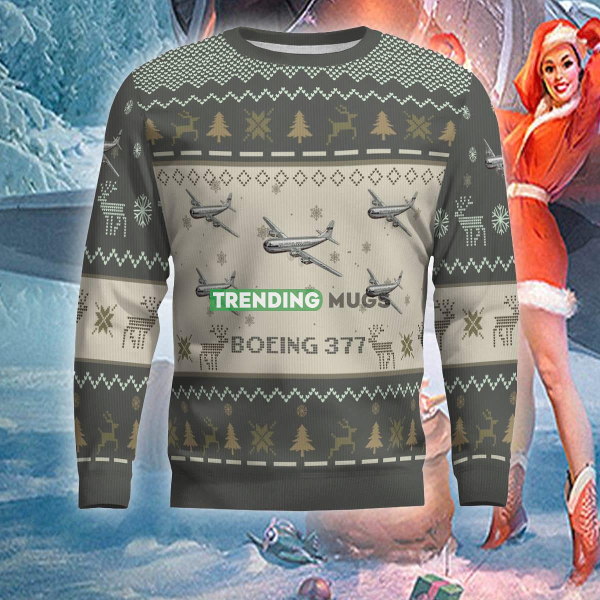 US Air Force Boeing 377 StratoCruiser Aircraft Ugly Christmas 3D Sweater Gift For Men Women 3D Sweater US Air Force Boeing 377 StratoCruiser Aircraft Ugly Christmas 3D Sweater Gift For Men Women 3D Sweater