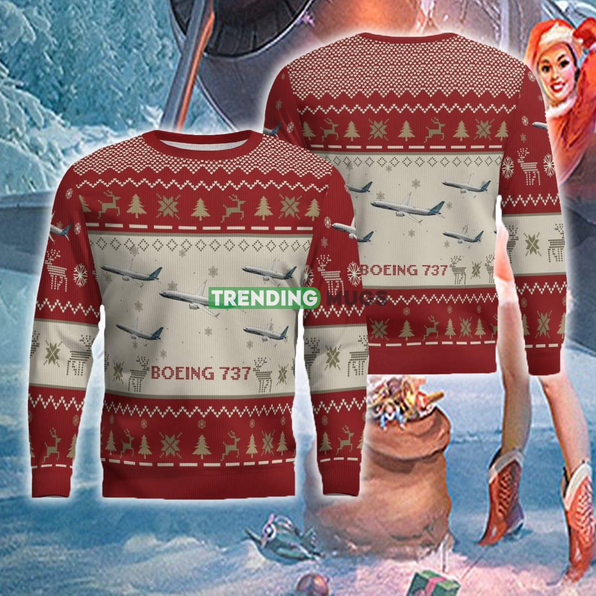 US Air Force Boeing 737 Aircraft Red Knitted Christmas Sweater For Veteran - Boeing 737 Aircraft Ugly Christmas Sweater US Air Force Red Photo 1 US Air Force Boeing 737 Aircraft Red Knitted Christmas Sweater For Veteran - Boeing 737 Aircraft Ugly Christmas Sweater US Air Force Red Photo 1