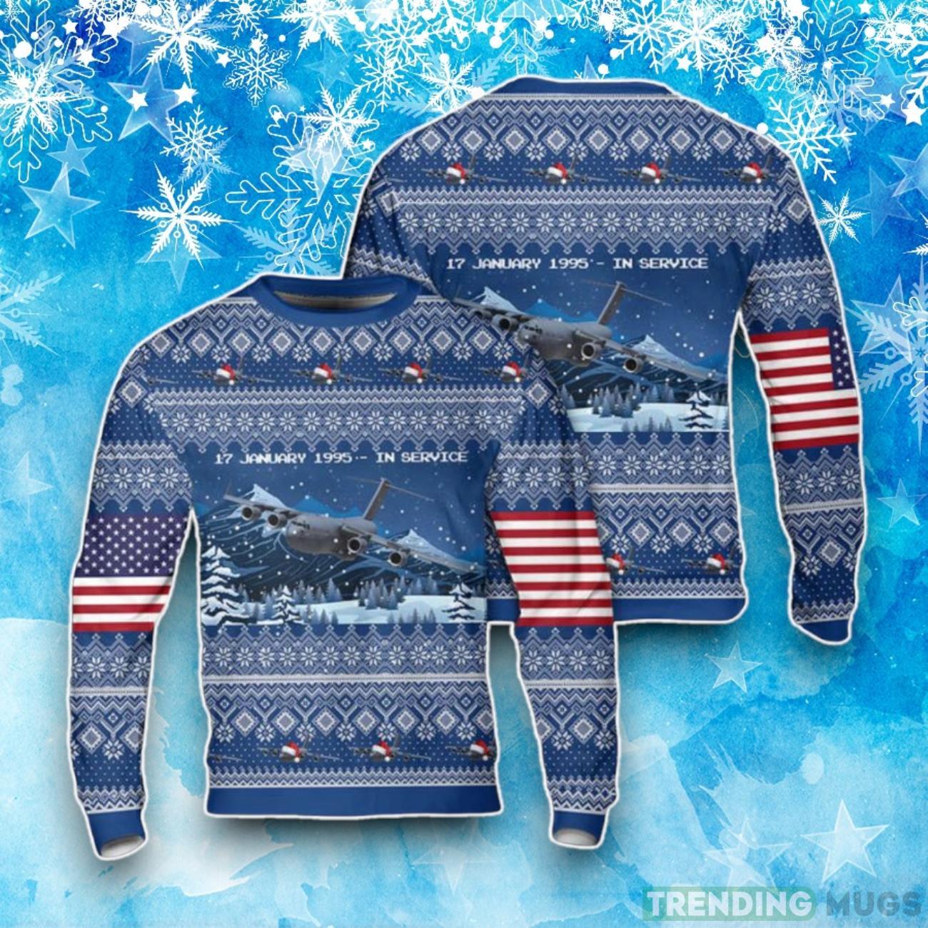 US Air Force Boeing C-17 Globemaster III Christmas Ugly Sweater Product Photo 1 US Air Force Boeing C-17 Globemaster III Christmas Ugly Sweater Product Photo 1