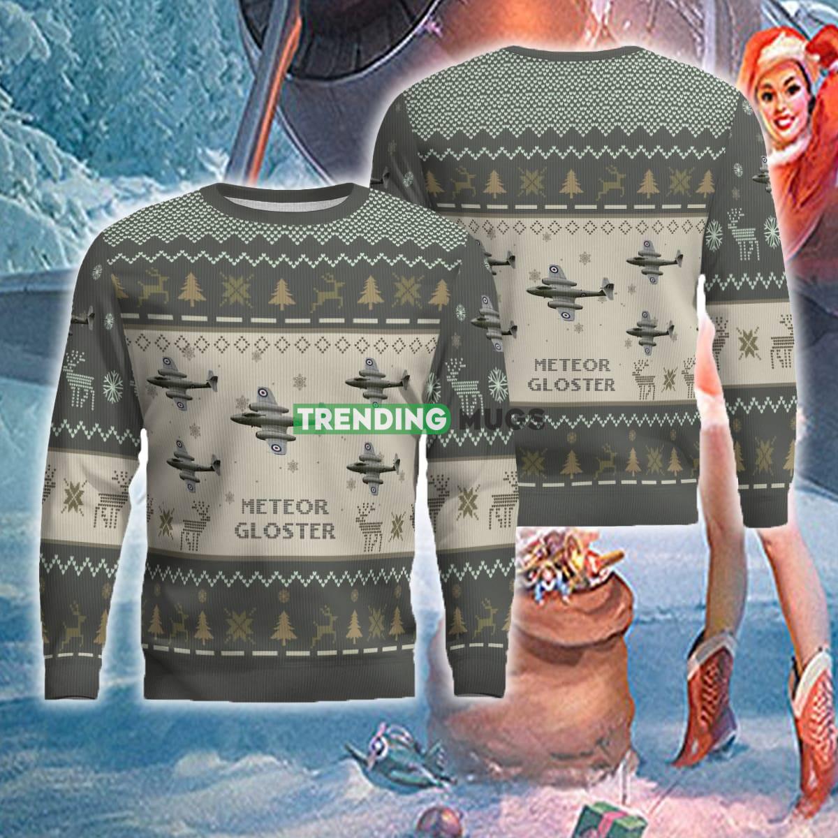 US Air Force Gloster Meteor Aircraft Ugly Christmas Sweater AOP Gift For Men Women - Gloster Meteor Aircraft Ugly Christmas Sweater US Air Force Photo 1 US Air Force Gloster Meteor Aircraft Ugly Christmas Sweater AOP Gift For Men Women - Gloster Meteor Aircraft Ugly Christmas Sweater US Air Force Photo 1