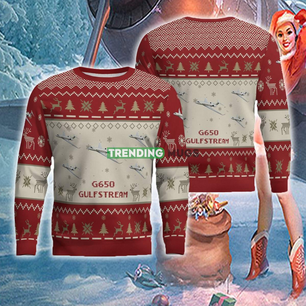 US Air Force Gulfstream G650 Aircraft Red Ugly Christmas Sweater For Veteran - Gulfstream G650 Aircraft Ugly Christmas Sweater US Air Force Red Photo 1 US Air Force Gulfstream G650 Aircraft Red Ugly Christmas Sweater For Veteran - Gulfstream G650 Aircraft Ugly Christmas Sweater US Air Force Red Photo 1