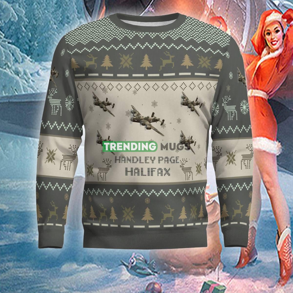 US Air Force Handley Page Halifax Aircraft Ugly Christmas 3D Sweater Gift For Men Women 3D Sweater US Air Force Handley Page Halifax Aircraft Ugly Christmas 3D Sweater Gift For Men Women 3D Sweater