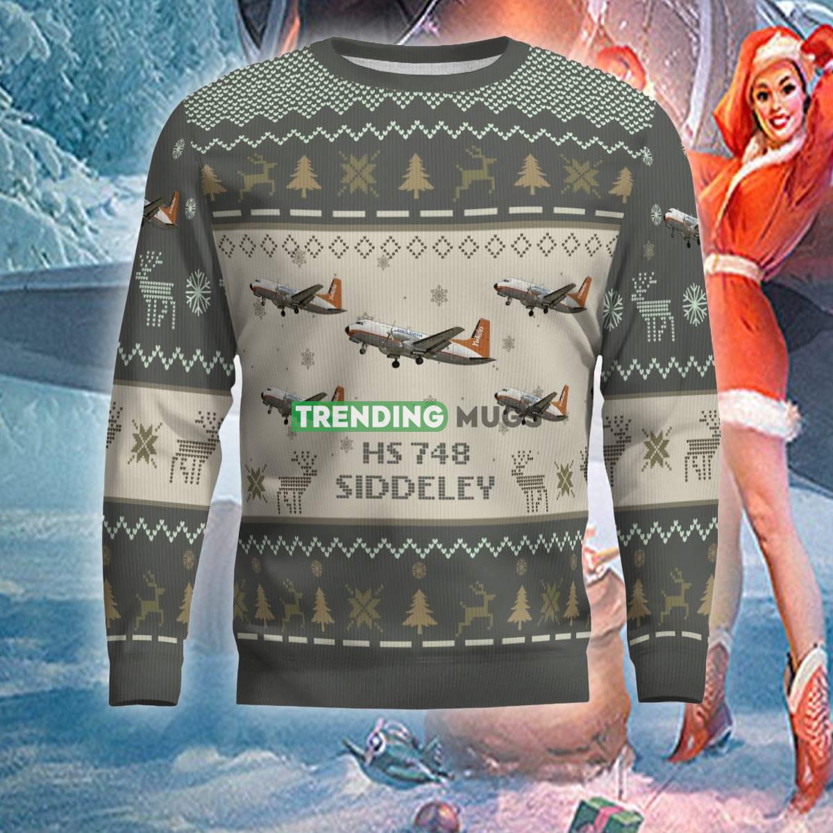 US Air Force Hawker Siddeley HS 748 ver 2 Aircraft Ugly Xmas Sweater For Veteran 3D Sweater US Air Force Hawker Siddeley HS 748 ver 2 Aircraft Ugly Xmas Sweater For Veteran 3D Sweater