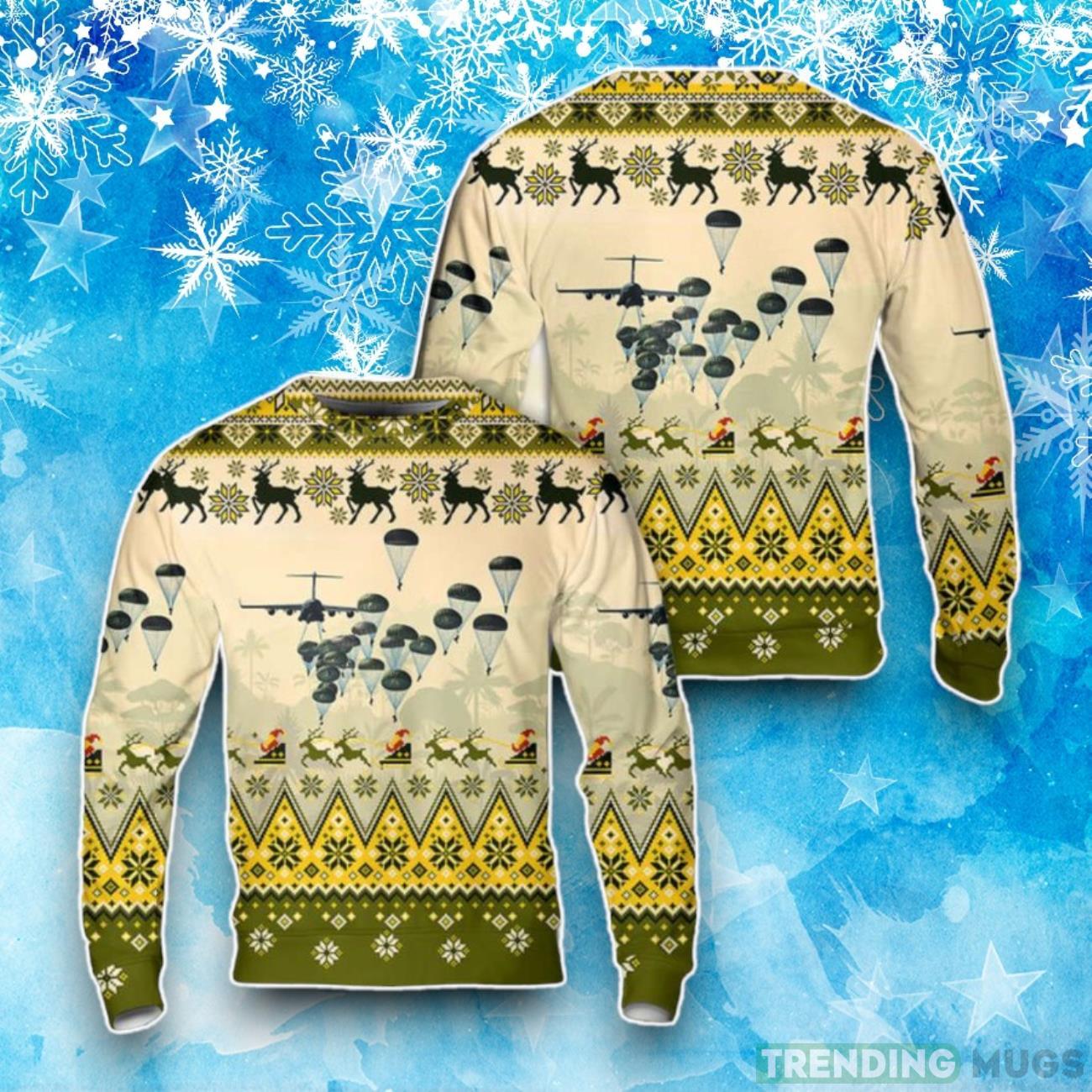 US Army Paratroopers With The 82nd Airborne Division Parachute Christmas Ugly Sweater Product Photo 1 US Army Paratroopers With The 82nd Airborne Division Parachute Christmas Ugly Sweater Product Photo 1