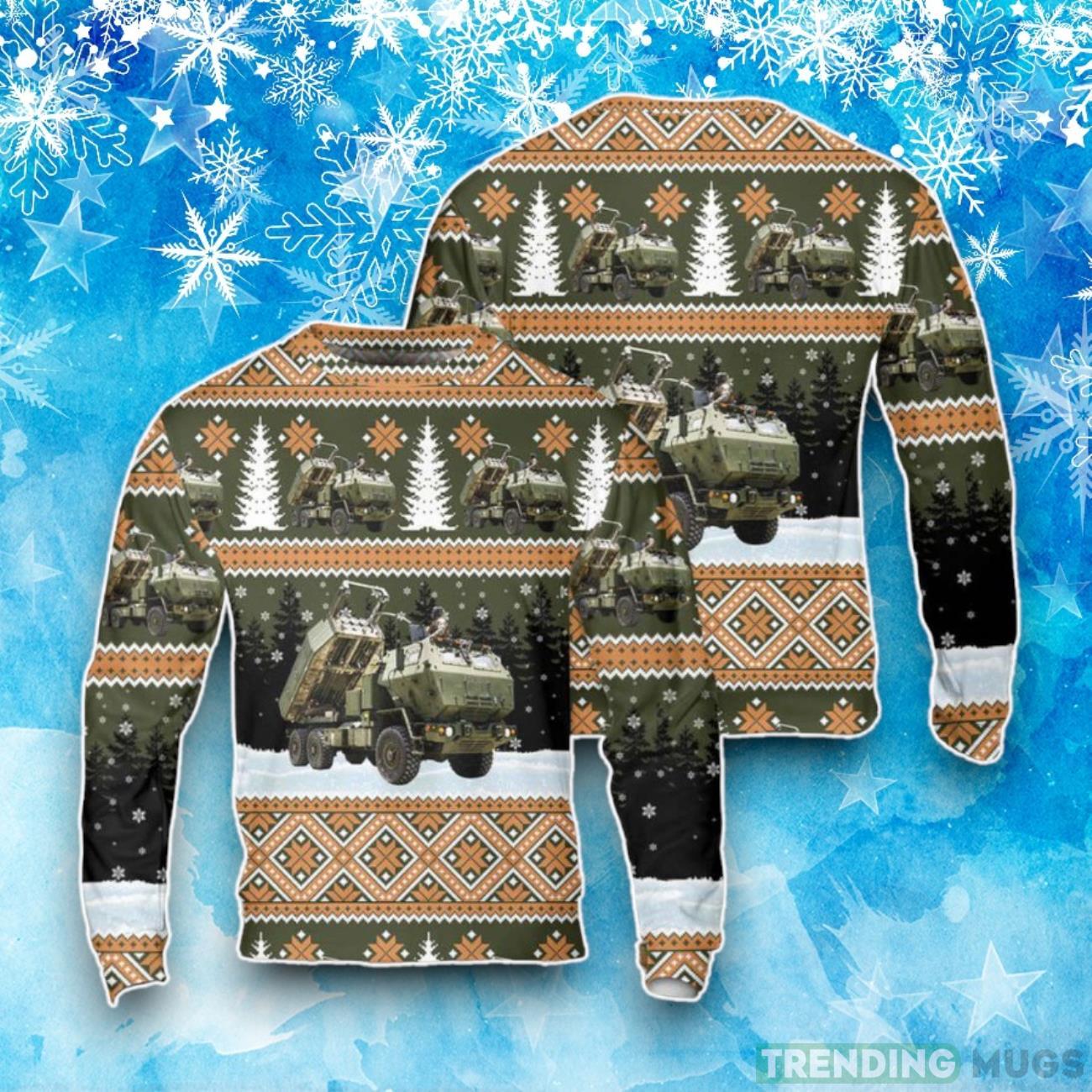 U.S. Marine Corps High Mobility Artillery Rocket System M142 HIMARS Ugly Christmas Sweater Product Photo 1