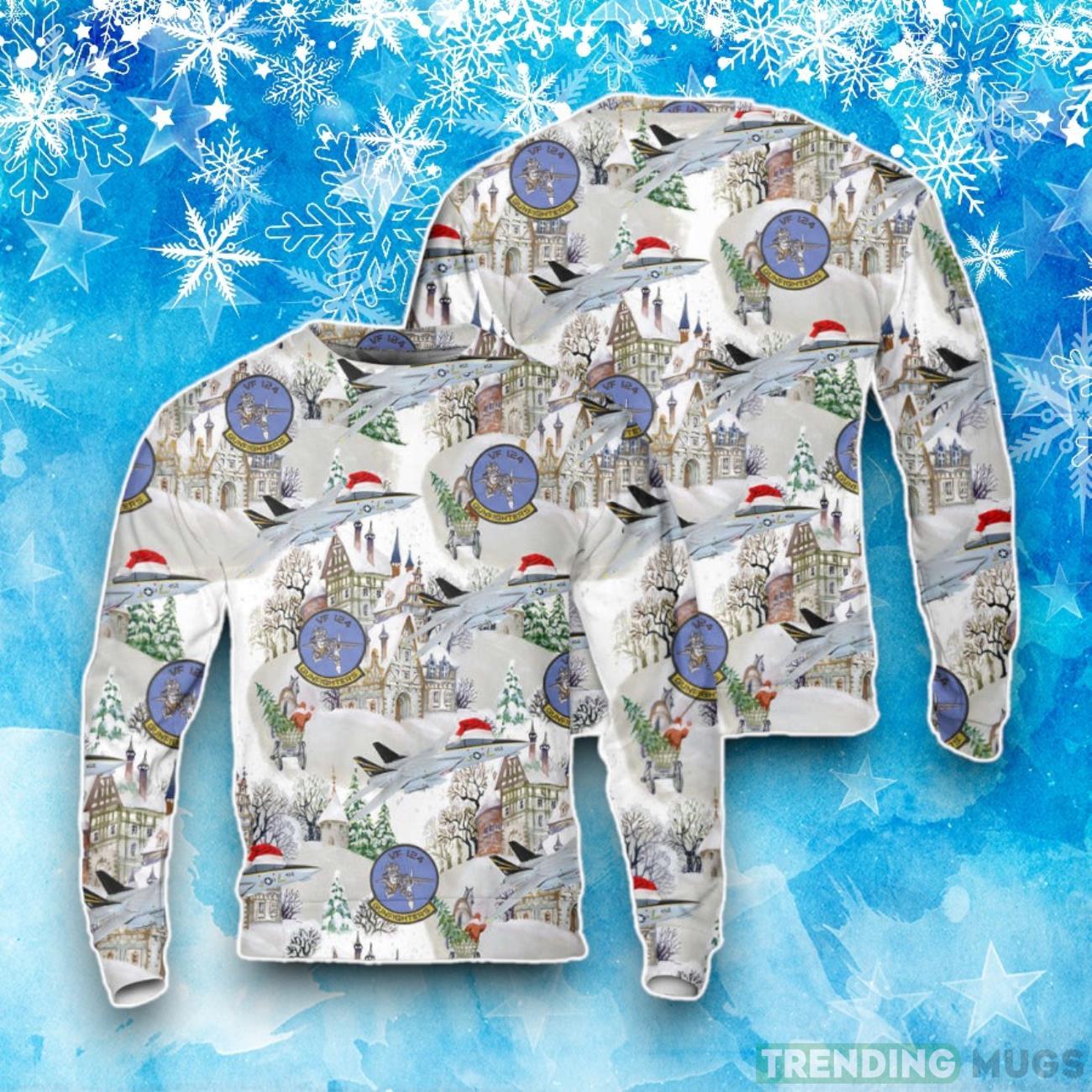 US Navy F-14A Tomcat VF-124 Christmas Ugly Sweater Gunfighters Apparel Product Photo 1 US Navy F-14A Tomcat VF-124 Christmas Ugly Sweater Gunfighters Apparel Product Photo 1