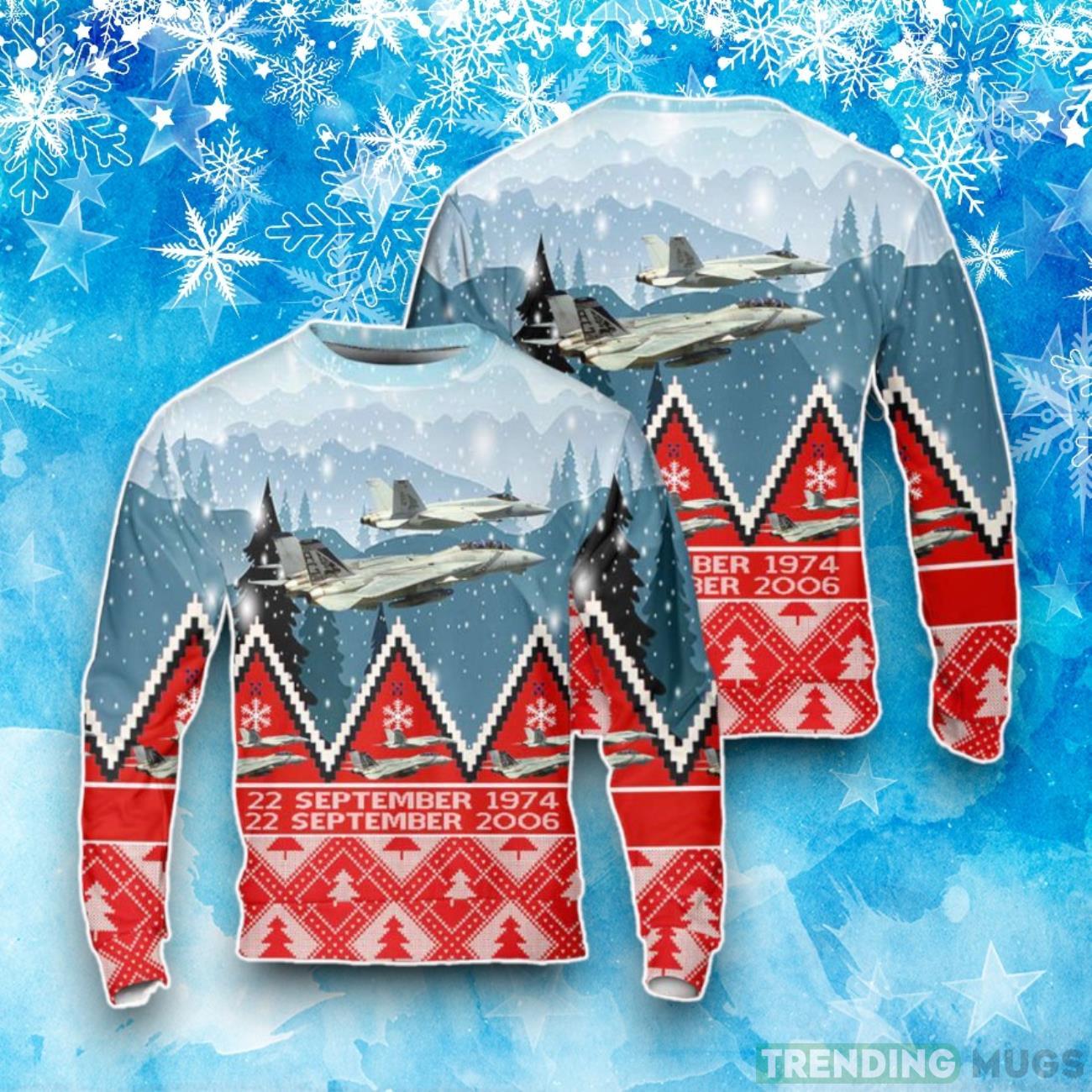 US Navy Grumman F-14 Tomcat Christmas Ugly Sweater Product Photo 1 US Navy Grumman F-14 Tomcat Christmas Ugly Sweater Product Photo 1