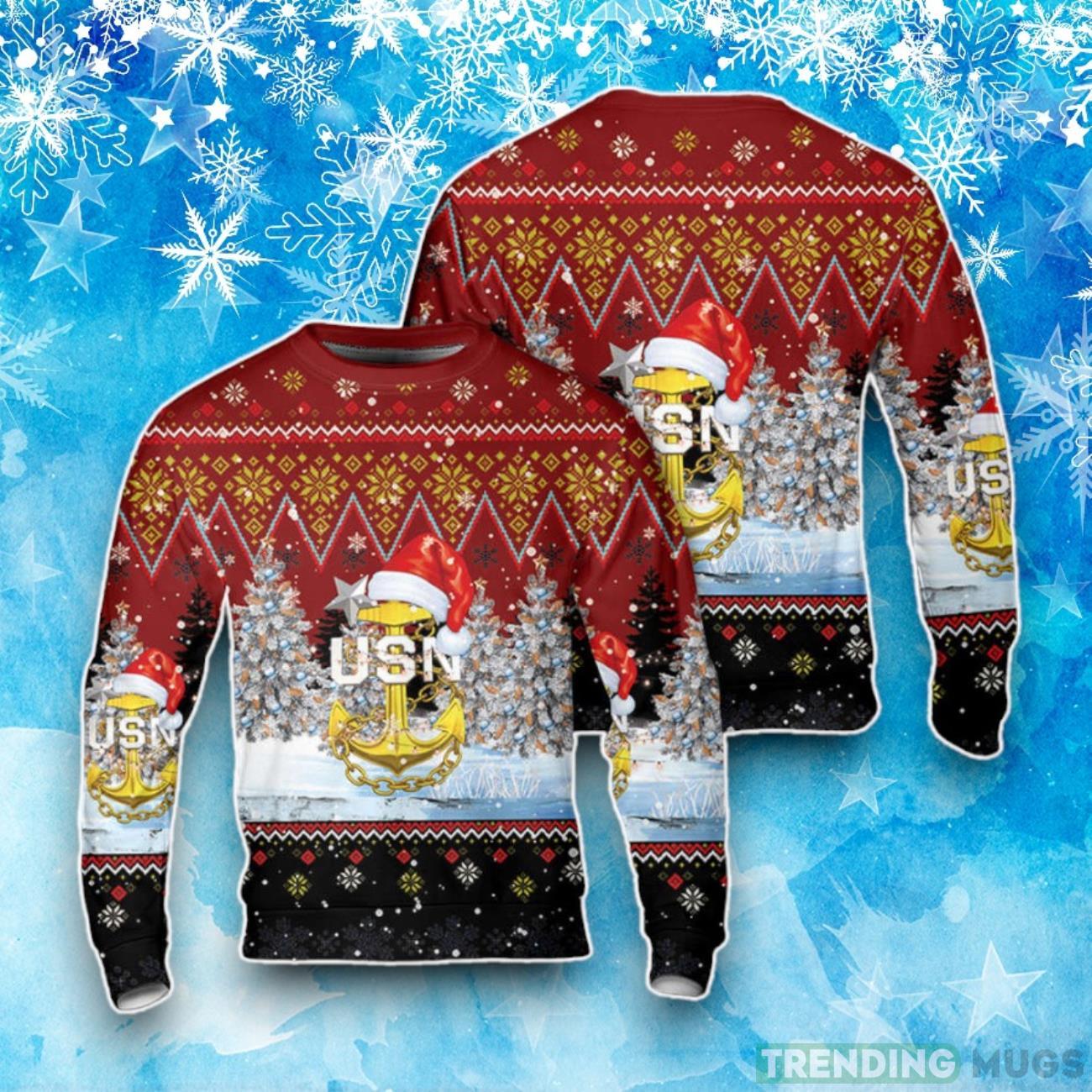 US Navy Master Chief Anchor Christmas Ugly Sweater Festive Patriotic Apparel Product Photo 1 US Navy Master Chief Anchor Christmas Ugly Sweater Festive Patriotic Apparel Product Photo 1