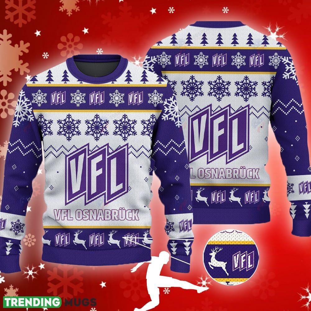 VfL Osnabruck Big Logo Ugly Snowflakes Reindeer Purple Sweater For Men And Women - VfL Osnabruck Big Logo Ugly Snowflakes Reindeer Purple Sweater For Men And Women