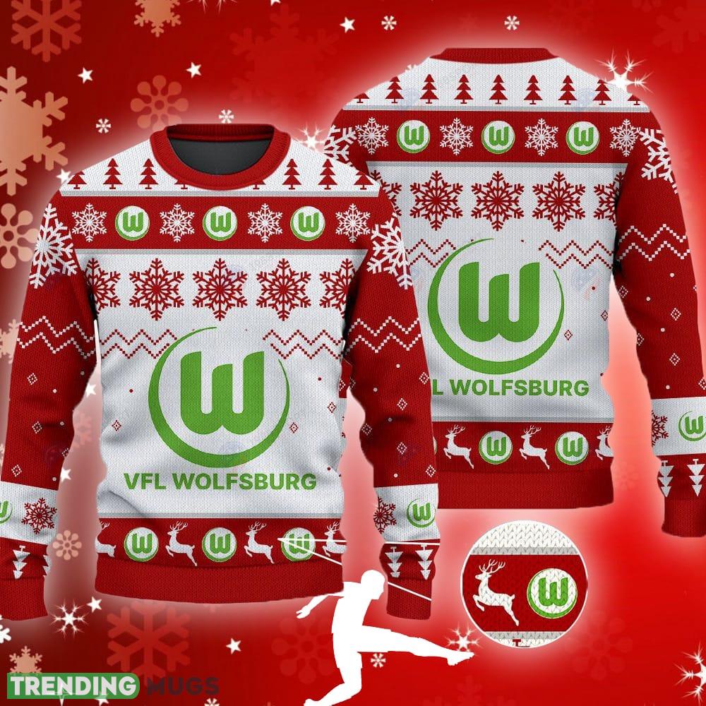 VfL Wolfsburg Big Logo Ugly Snowflakes Reindeer Red Sweater Gift For Christmas - VfL Wolfsburg Big Logo Ugly Snowflakes Reindeer Red Sweater Gift For Christmas VfL Wolfsburg Big Logo Ugly Snowflakes Reindeer Red Sweater Gift For Christmas - VfL Wolfsburg Big Logo Ugly Snowflakes Reindeer Red Sweater Gift For Christmas