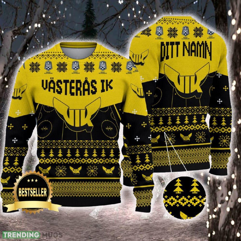 VIK Västerås HK Ugly Christmas Sweater Logo Custom Name Gift Fans - VIK Västerås HK Ugly Christmas Sweater Logo Custom Name Gift Fans VIK Västerås HK Ugly Christmas Sweater Logo Custom Name Gift Fans - VIK Västerås HK Ugly Christmas Sweater Logo Custom Name Gift Fans