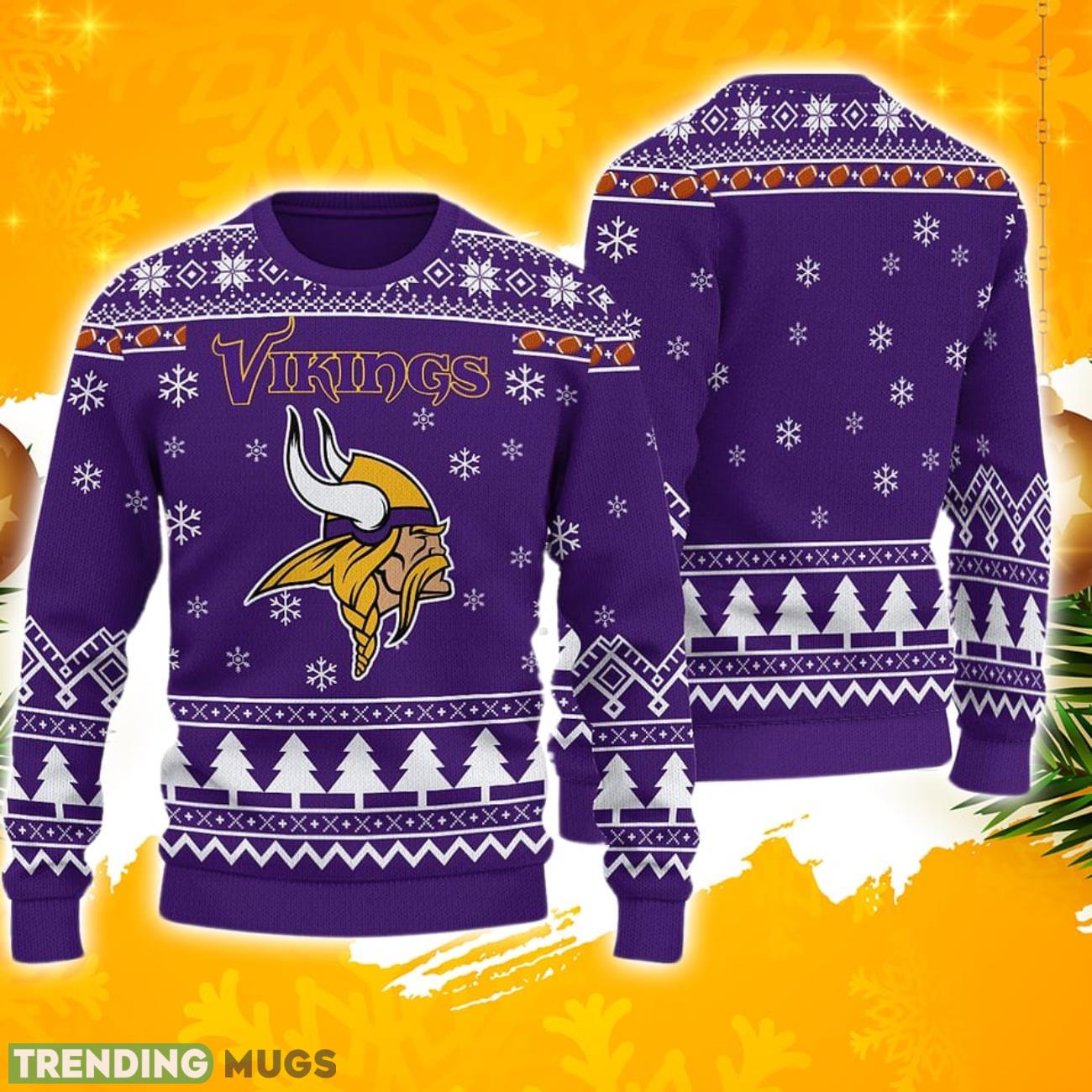 Vikings Football Minnesota Ugly Christmas 3D Sweater Product Photo 1 Vikings Football Minnesota Ugly Christmas 3D Sweater Product Photo 1