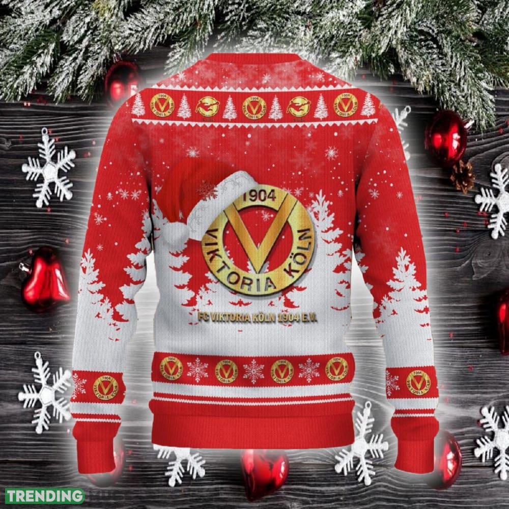 Viktoria Koln Ugly Christmas Sweater Santa Hat Logo Trending Christmas Gift For Fans 3D Sweater Viktoria Koln Ugly Christmas Sweater Santa Hat Logo Trending Christmas Gift For Fans 3D Sweater