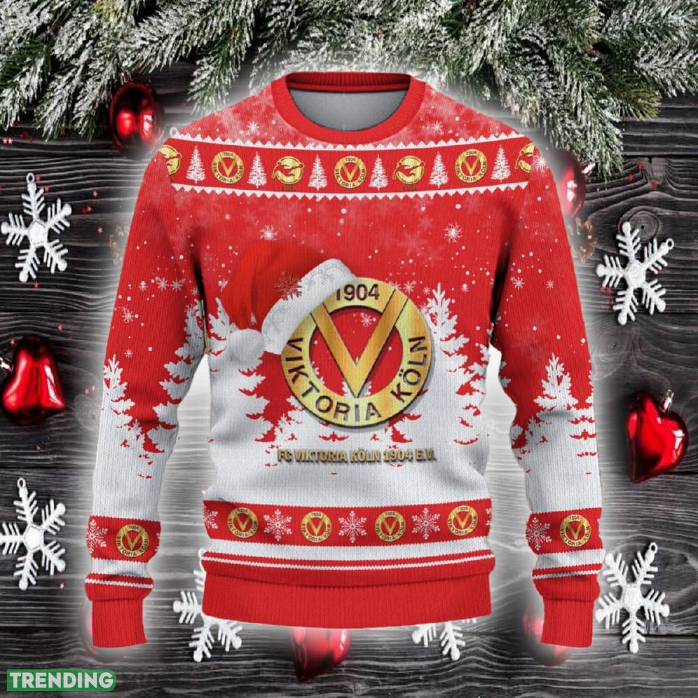 Viktoria Koln Ugly Christmas Sweater Santa Hat Logo Trending Christmas Gift For Fans - Viktoria Koln Ugly Christmas Sweater_2 Viktoria Koln Ugly Christmas Sweater Santa Hat Logo Trending Christmas Gift For Fans - Viktoria Koln Ugly Christmas Sweater_2