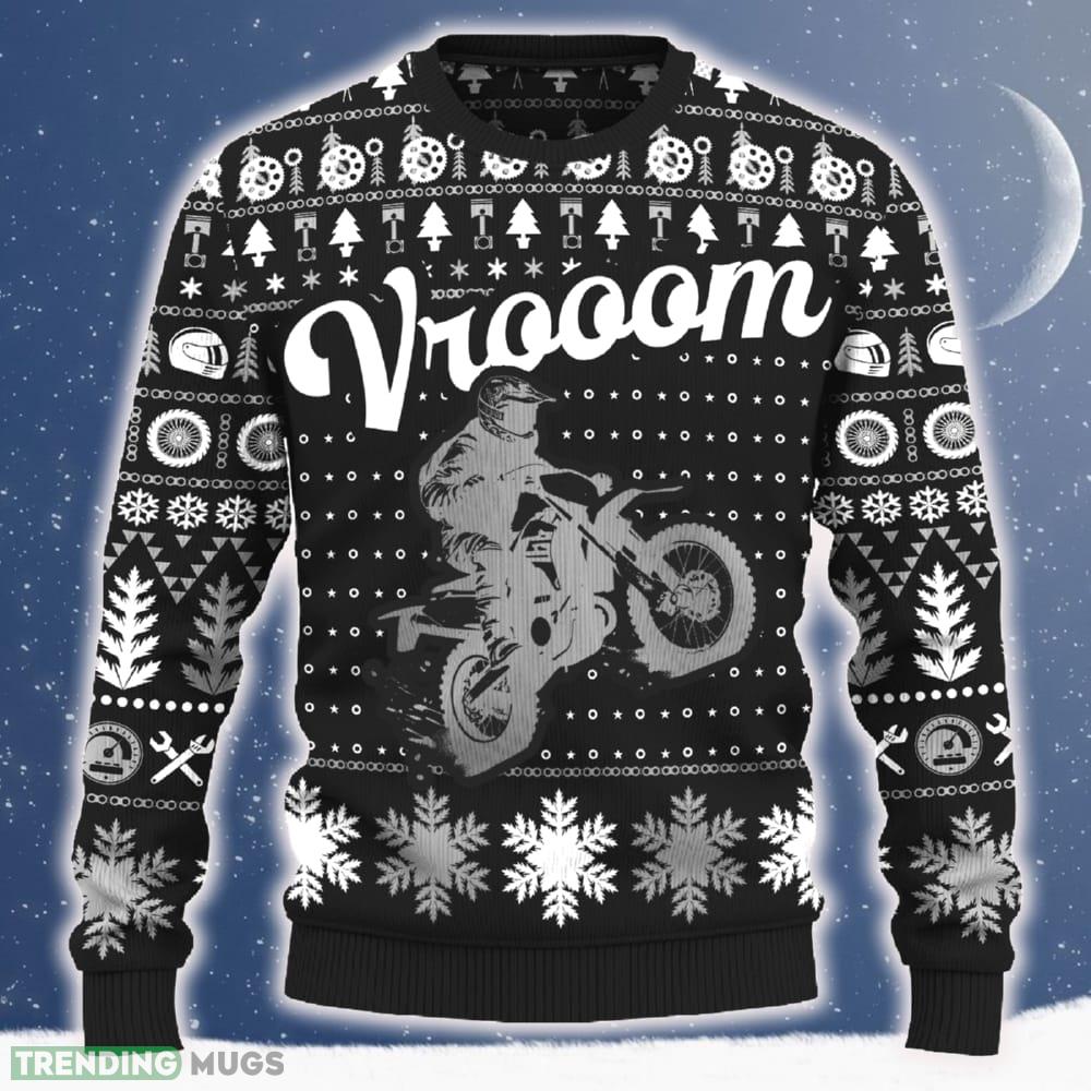 Vrooom CRF250L Christmas Tree AOP Sweater Motorcross Special Gift For Men And Women - Vrooom CRF250L Ugly Christmas Sweater_ 1