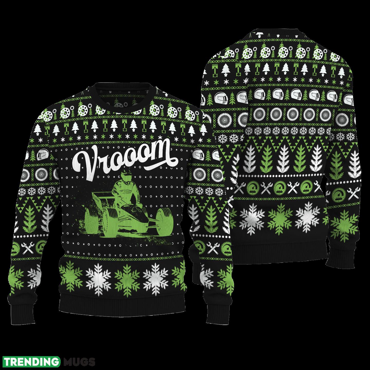 Vrooom Dirt Oval Track Racing Knitted Motorcross Sweater Gift Fans For Men And Women Christmas 3D Sweater Vrooom Dirt Oval Track Racing Knitted Motorcross Sweater Gift Fans For Men And Women Christmas 3D Sweater