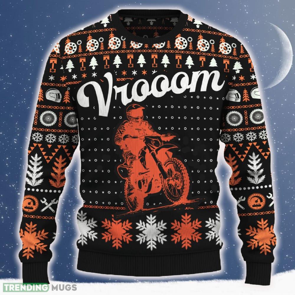 Vrooom Dual Sport Knitted Motorcross Sweater Gift Fans For Men And Women Christmas 3D Sweater Vrooom Dual Sport Knitted Motorcross Sweater Gift Fans For Men And Women Christmas 3D Sweater