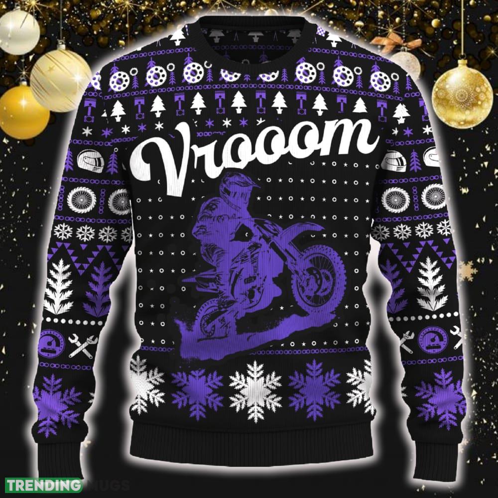 Vrooom KX100 Motorcross Ugly Christmas Sweater New Gift Holidays - Vrooom KX100 Ugly Christmas Sweater_ 1 Vrooom KX100 Motorcross Ugly Christmas Sweater New Gift Holidays - Vrooom KX100 Ugly Christmas Sweater_ 1