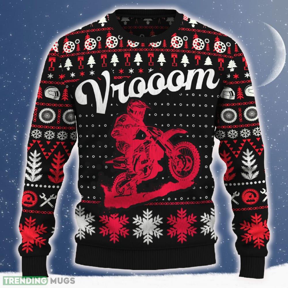 Vrooom KX100 Sweater Retail Motorcross Gift Fans For Men And Women Christmas Holidays - Vrooom KX100 Ugly Christmas Sweater_ 1 Vrooom KX100 Sweater Retail Motorcross Gift Fans For Men And Women Christmas Holidays - Vrooom KX100 Ugly Christmas Sweater_ 1