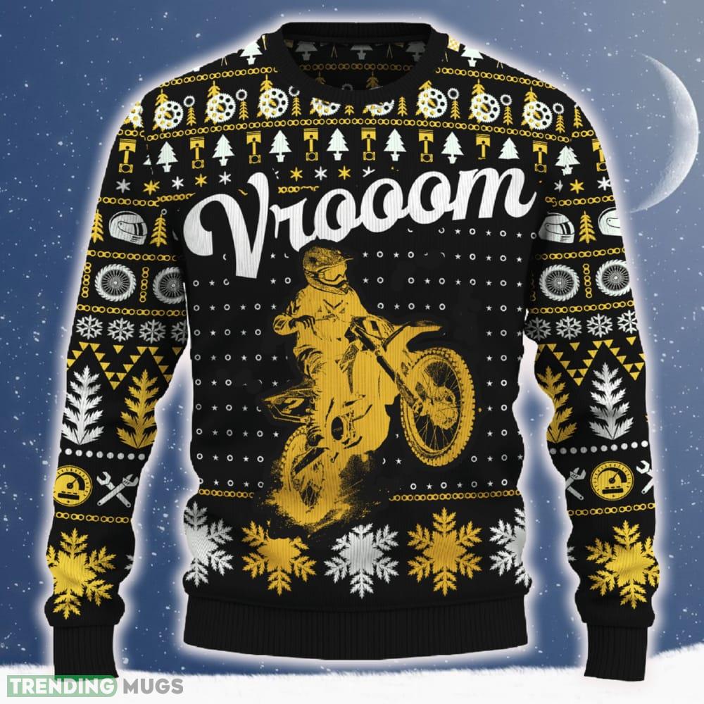 Vrooom YZ250 Christmas Tree AOP Sweater Motorcross Special Gift For Men And Women - Vrooom YZ250 Ugly Christmas Sweater_ 1 Vrooom YZ250 Christmas Tree AOP Sweater Motorcross Special Gift For Men And Women - Vrooom YZ250 Ugly Christmas Sweater_ 1