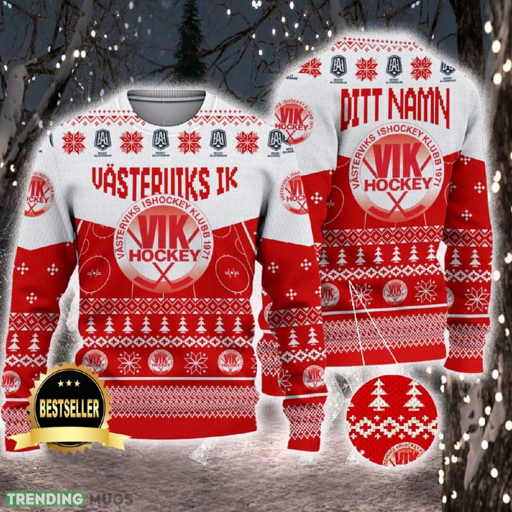 Västerviks IK Ugly Christmas Sweater Logo Custom Name Gift Fans - Västerviks IK Ugly Christmas Sweater Logo Custom Name Gift Fans Västerviks IK Ugly Christmas Sweater Logo Custom Name Gift Fans - Västerviks IK Ugly Christmas Sweater Logo Custom Name Gift Fans