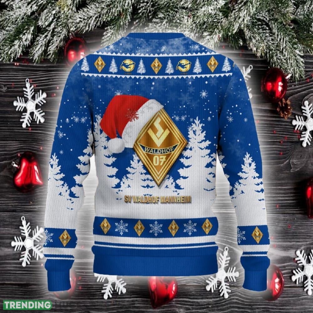 Waldhof Mannheim Ugly Christmas Sweater Santa Hat Logo Trending Christmas Gift For Fans 3D Sweater Waldhof Mannheim Ugly Christmas Sweater Santa Hat Logo Trending Christmas Gift For Fans 3D Sweater