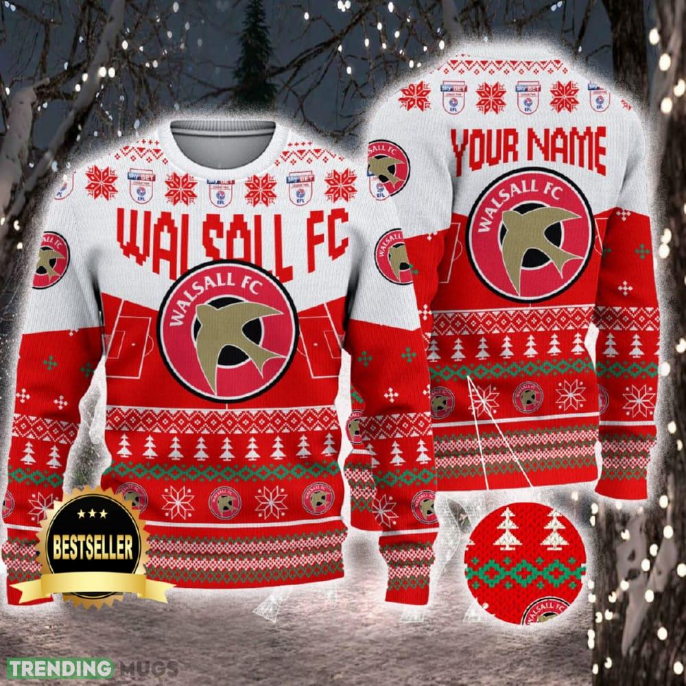 Walsall FC Ugly Christmas Sweater Logo Custom Name Gift Fans - Walsall FC Ugly Christmas Sweater Logo Custom Name Gift Fans Walsall FC Ugly Christmas Sweater Logo Custom Name Gift Fans - Walsall FC Ugly Christmas Sweater Logo Custom Name Gift Fans